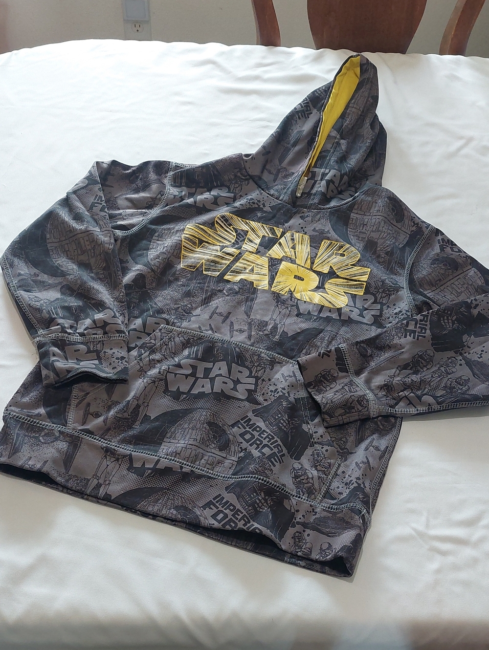 Star Wars Kids' Grey Hoodie with Yellow Logo.Size 10 ,12